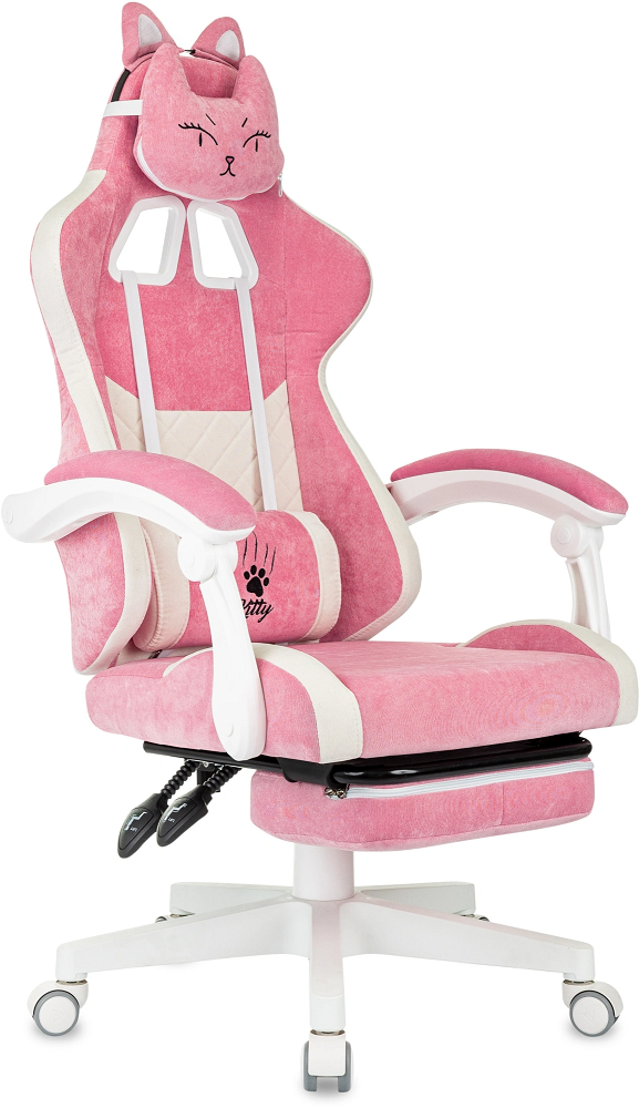 Фарамант - Кресло игровое Knight Kitty/F W розовый/молочный крестовина пластик подставка для ног пластик белый