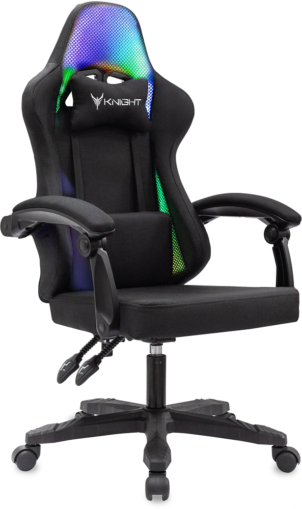 Фарамант - Кресло игровое Knight Wolf RGB черный крестовина пластик