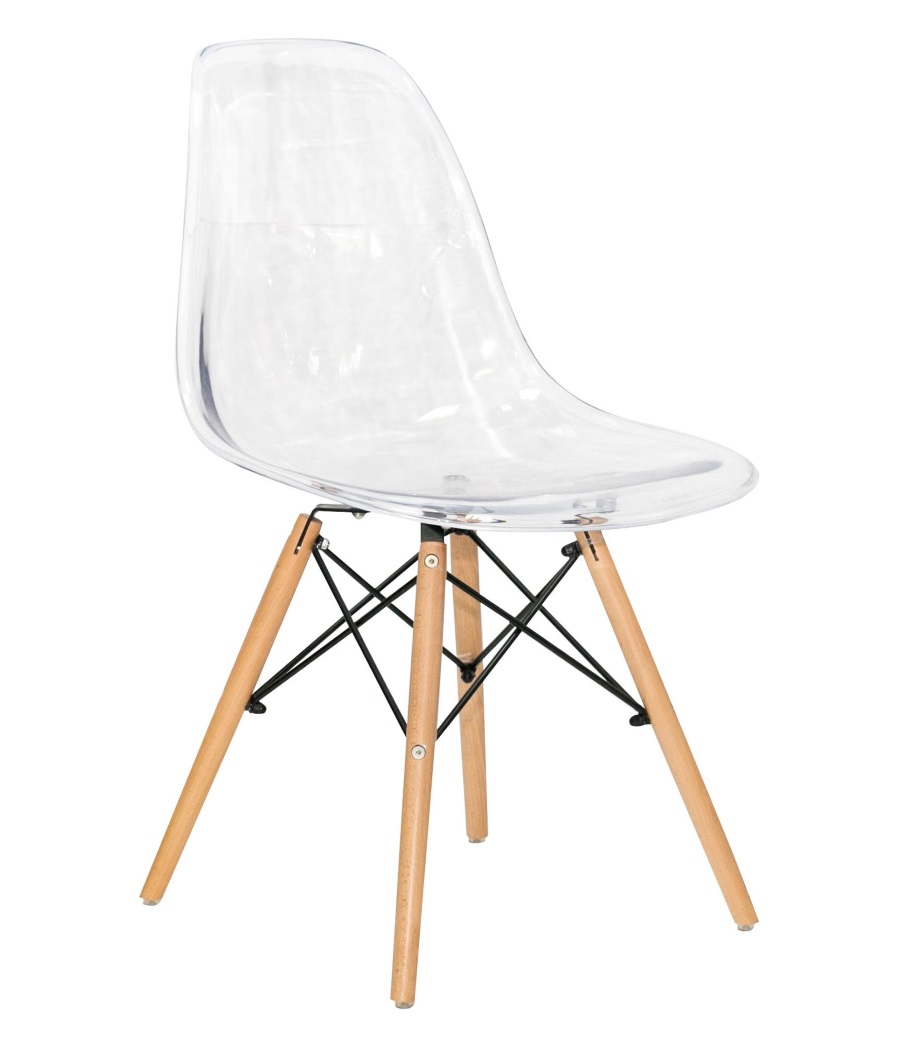 Фарамант - Стул EAMES CLEAR прозрачный. Сидение. + Стул EAMES CLEAR . Каркас деревянный
