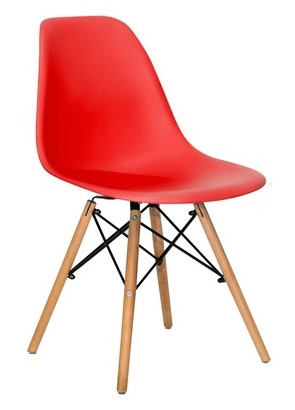 Фарамант - Стул EAMES, красный, дер. ножки